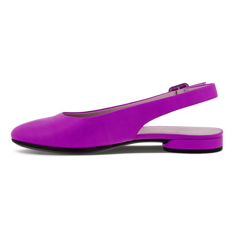 Womens Dress Shoes - ECCO Anine Sling-Back Flats - Purple - 7351INTOQ